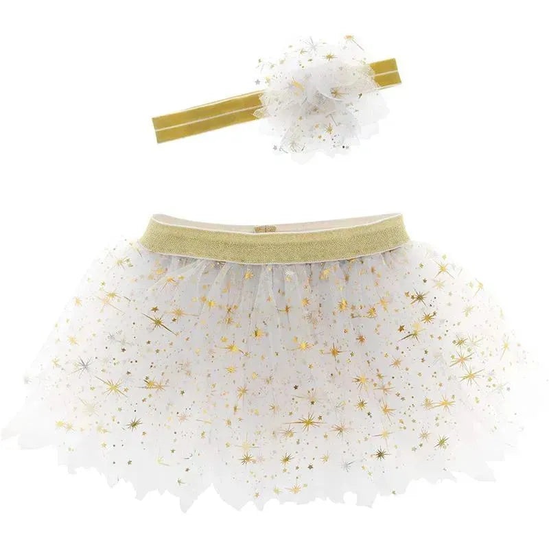 Stephen Joseph – Baby Girls Tutu & Head Band Set, Golden Pearl