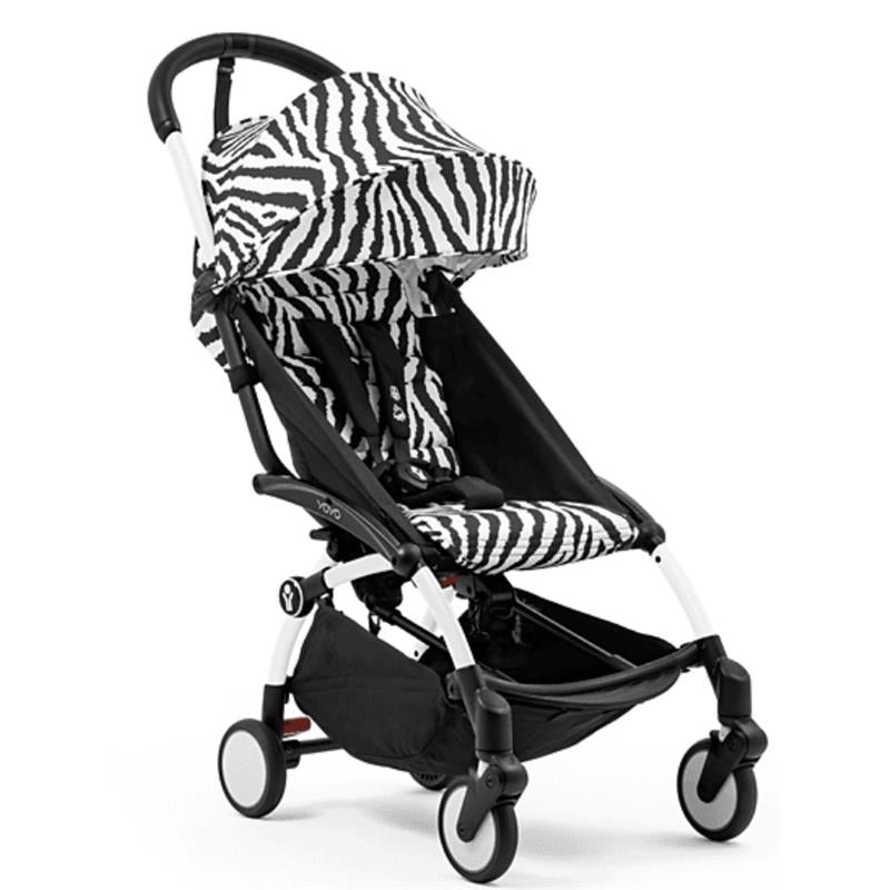 Stokke – Yoyo Stroller Bundle, Black And White Frame & Zebra 6+ Color Pack