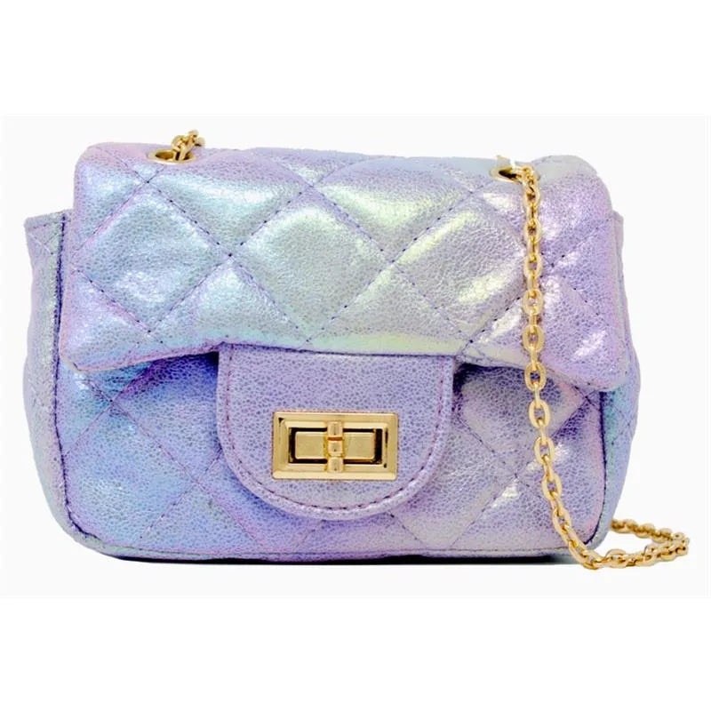 Tiny Treats – Classic Quilted Shiny Mini Bag, Purple