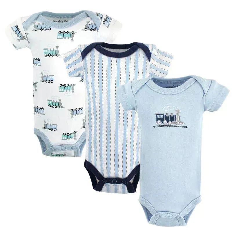 Baby Vision – 3Pc Baby Boy Cotton Bodysuit, Preemie, Train