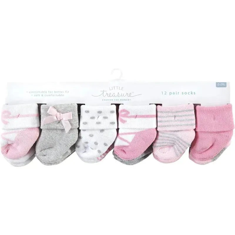 Baby Vision – Little Treasure Baby Girls’ Newborn Socks, Ballerina, 0-6M, 8Pk