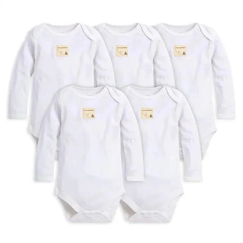 Burt’s Bees Baby Essentials Long Sleeve Bodysuit 5-Pack 3-6M