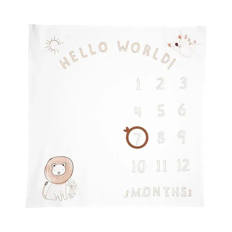 Carters – Baby Lion Milestone Blanket, White