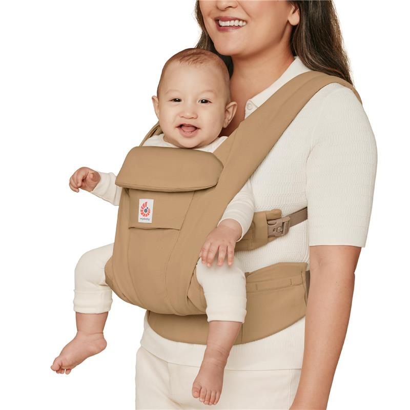 Ergobaby – Omni Deluxe All Carry Positions Breathable Cotton Baby Carrier with Enhanced Lumbar Support, Camel