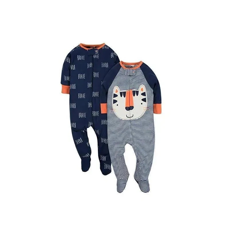 Gerber Baby Boys 2-Pack Sleep N’ Play Tiger, Blue