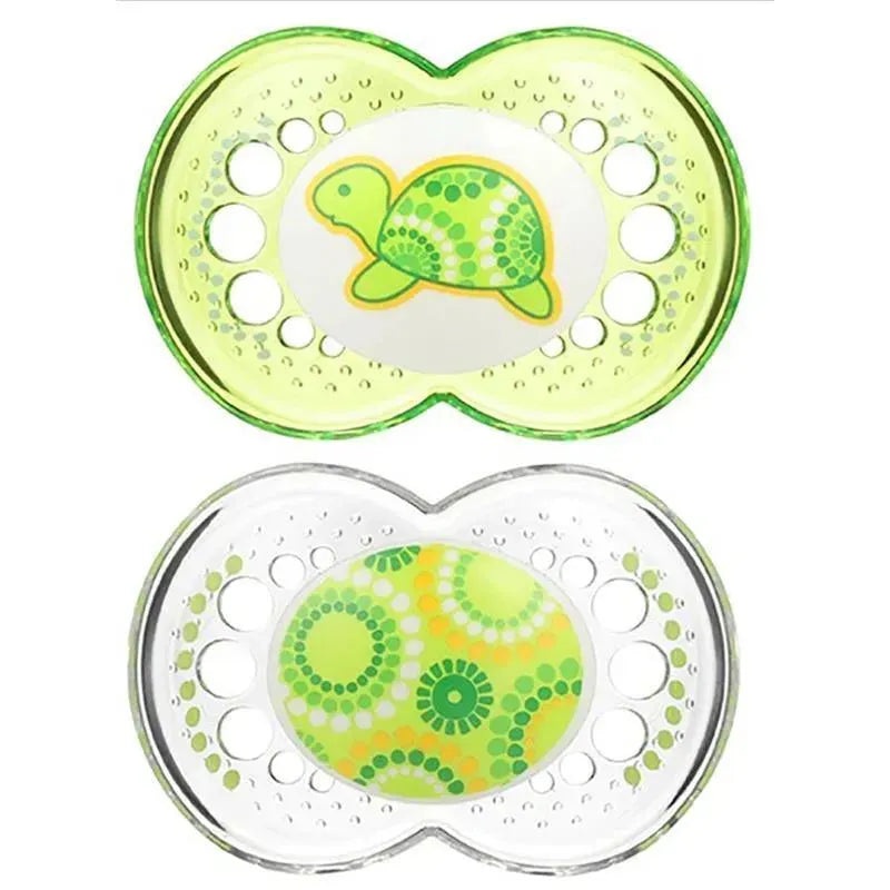 Mam Neutral Turtle Clear Pacifiers, 6M+