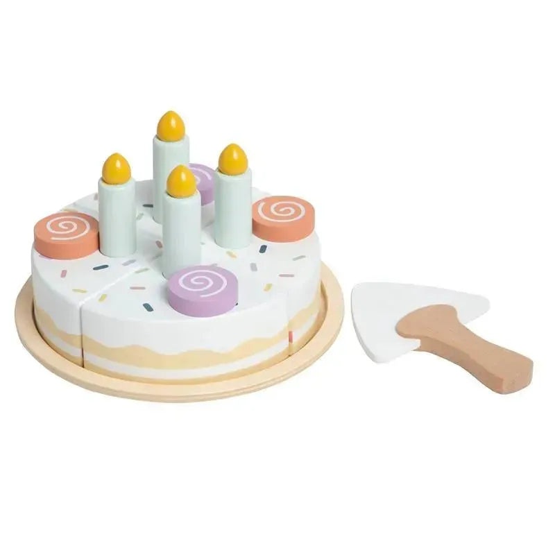 Pearhead – Celebration Montessori Birthday Cake Toy Set, 14 Piece Wooden Play Toy Set