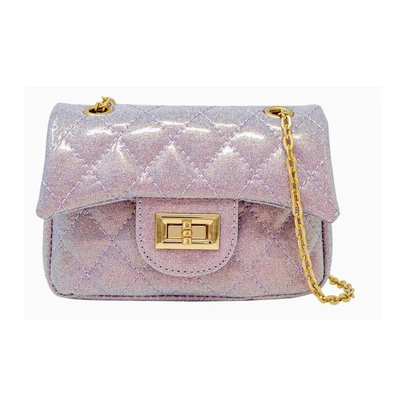 Tiny Treats – Classic Quilted Sparkle Mini Purse, Baby Purple