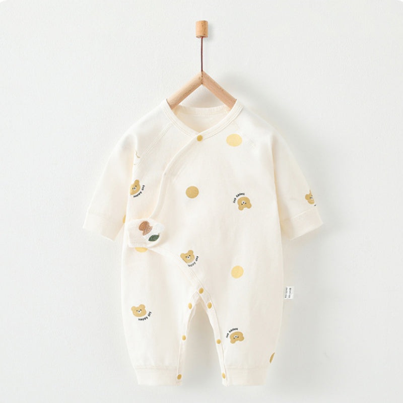 100% Cotton Long Sleeve Romper with Velcro Closure – Baby Bear Baby Bear NB