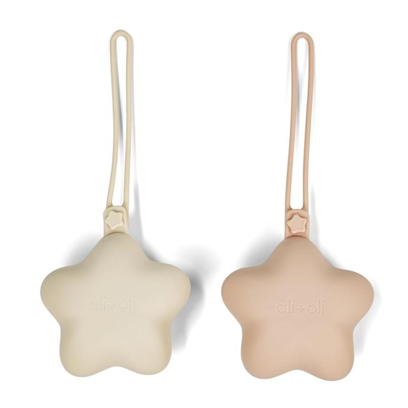 Ali + Oli – Silicone Pacifier Case Star 2Pk, Blush Sand