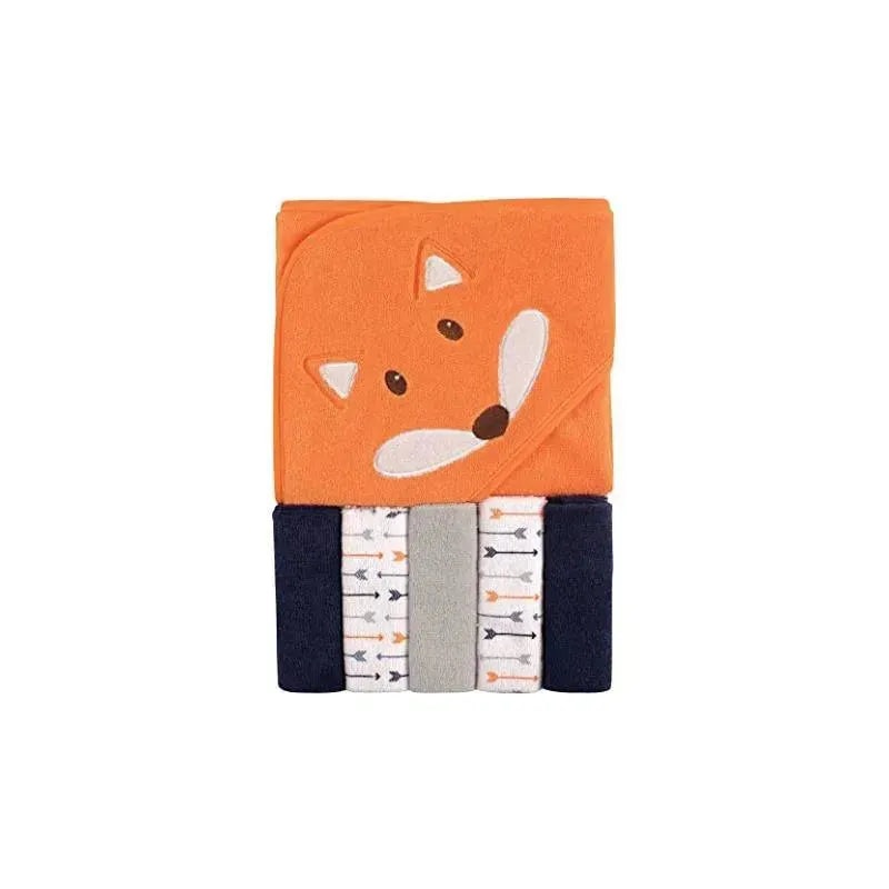 Baby Vision – Hooded Towel & 5 Washcloths Set, Boy Fox
