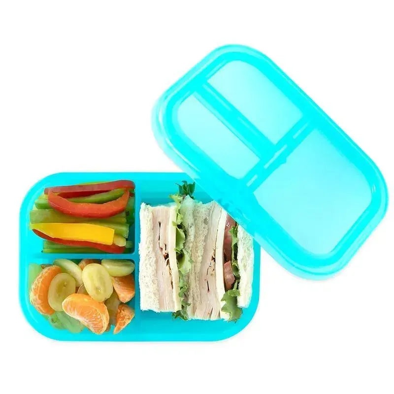Bumkins – Bumkins Snack/Lunch Bento Box, 3 Compartment Container, Blue Jelly