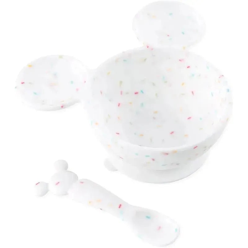 Bumkins – Mickey Mouse Vanilla Sprinkle Silicone First Feeding Set