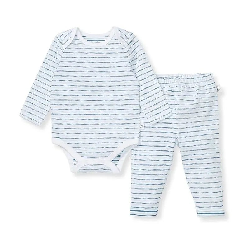 Burts Bees – Baby Slub Stripe Bodysuit Set Underwater