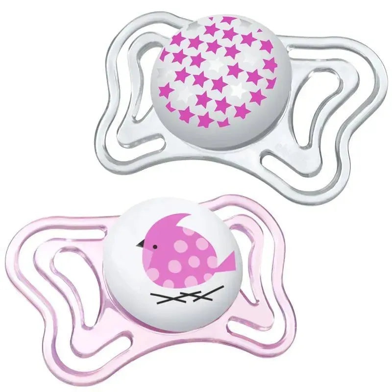 Chicco – 2 Pk Physioforma Light Day & Night Orthodontic Pacifier Pink, 0/6M