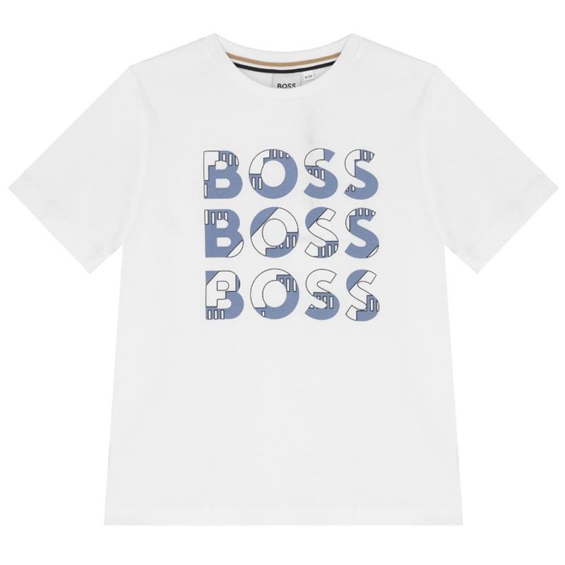 Hugo Boss Baby – Long Sleeve Tee Multi Logo Printed, White