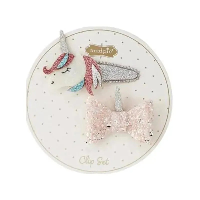 Mud Pie – Everyday Hair Clip Set, Unicorn