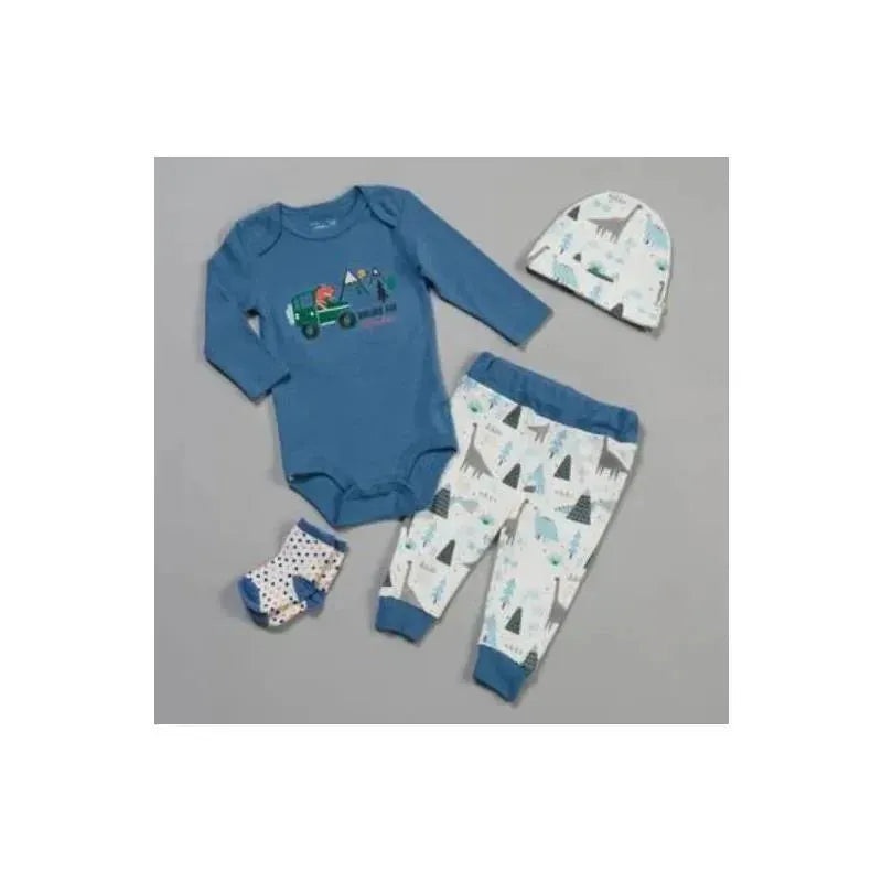 Rene Rofe – 4Pk Baby Boy Dino & Outdoor Bodysuit & Pants Set