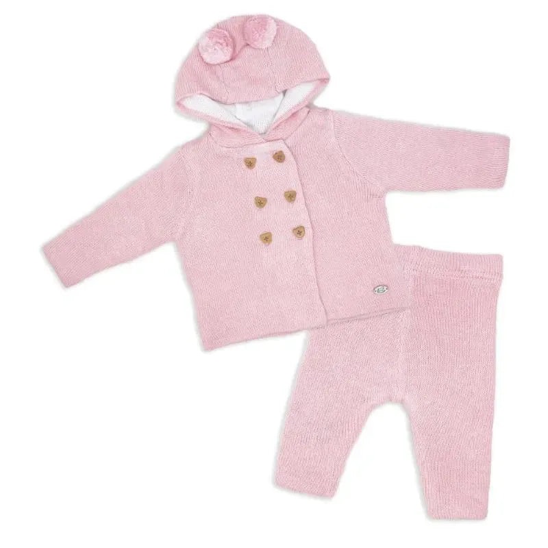 Rose Textile – 2Pk Baby Girls Pink Hooded Knit Set