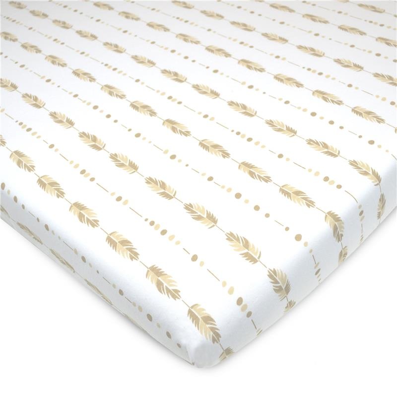 American Baby Company – Fitted Mini Crib Sheet 24 x 38, Soft Breathable Neutral 100% Cotton Jersey Portable Sheet, Taupe Feather