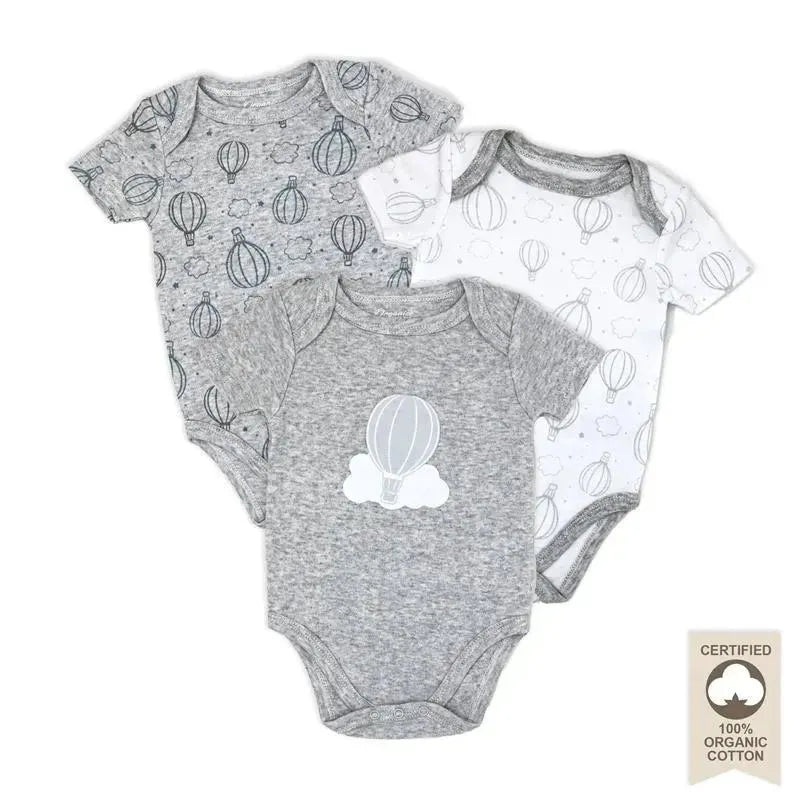Rose Textiles – 100% Organic 3 Pk Bodysuit, Grey