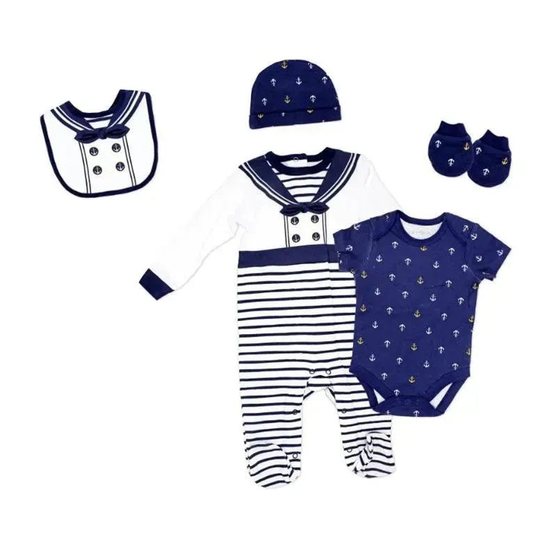 Rose Textiles – 5Pk Baby Boy Sailor Set In A Mesh Bag