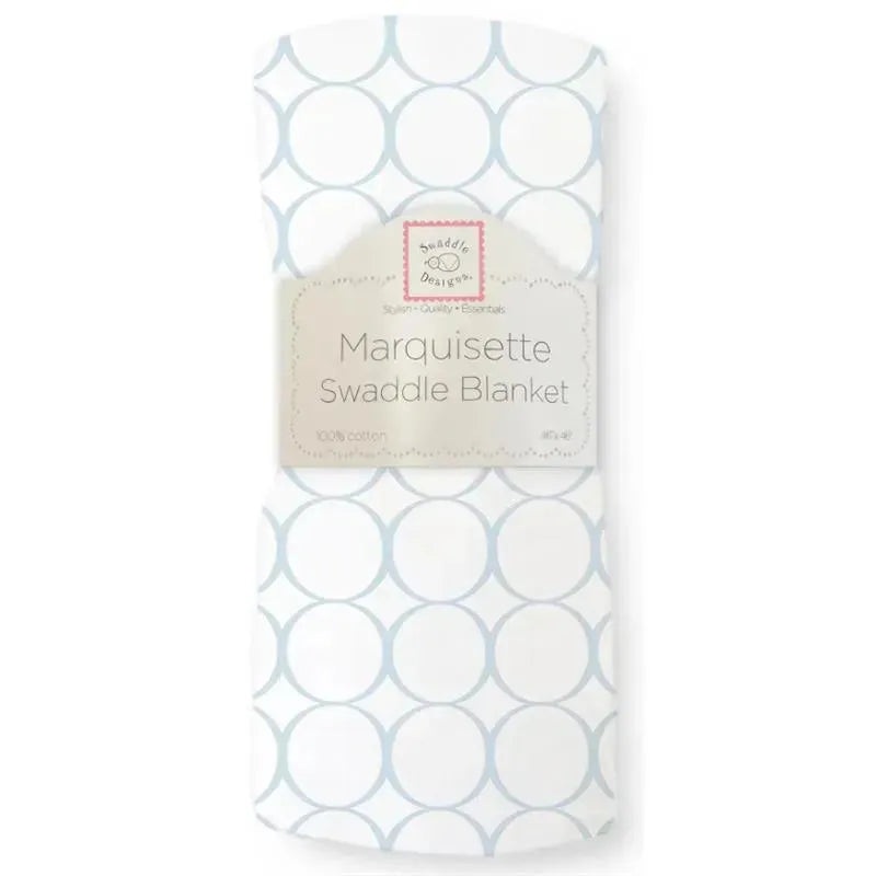 Swaddle Designs – Pastel Blue Mod Circles Marquisette Swaddle Blanket