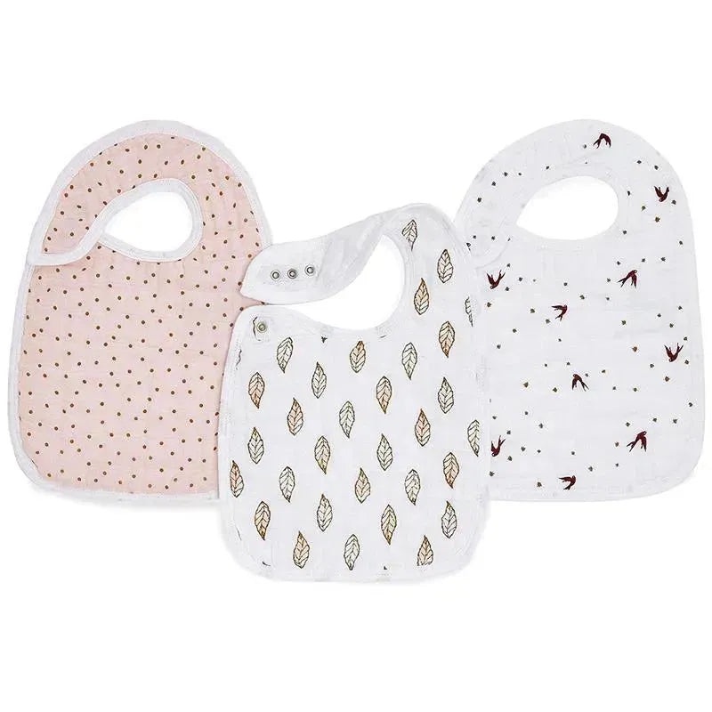 Aden + Anais – 3 Pk Snap Bibs, Dahlia Sparrows