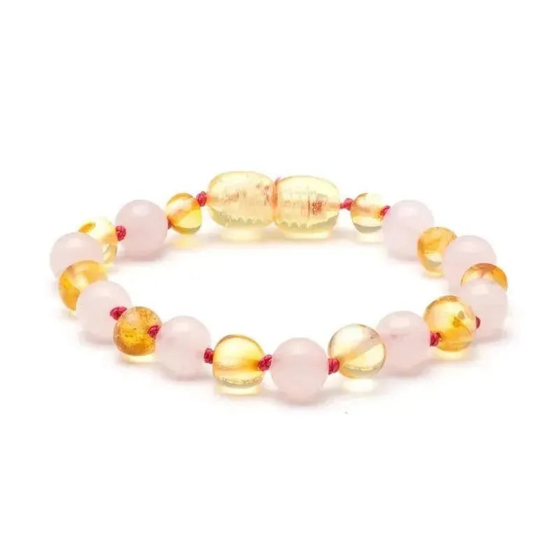Ali + Oli – Amber & Gemstone Bracelet, Lemon/Rose