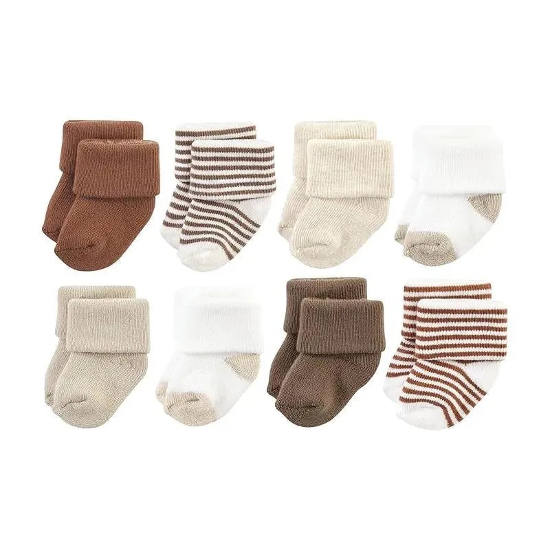Baby Vision – Terry Socks 8Pk, Neutral Brown