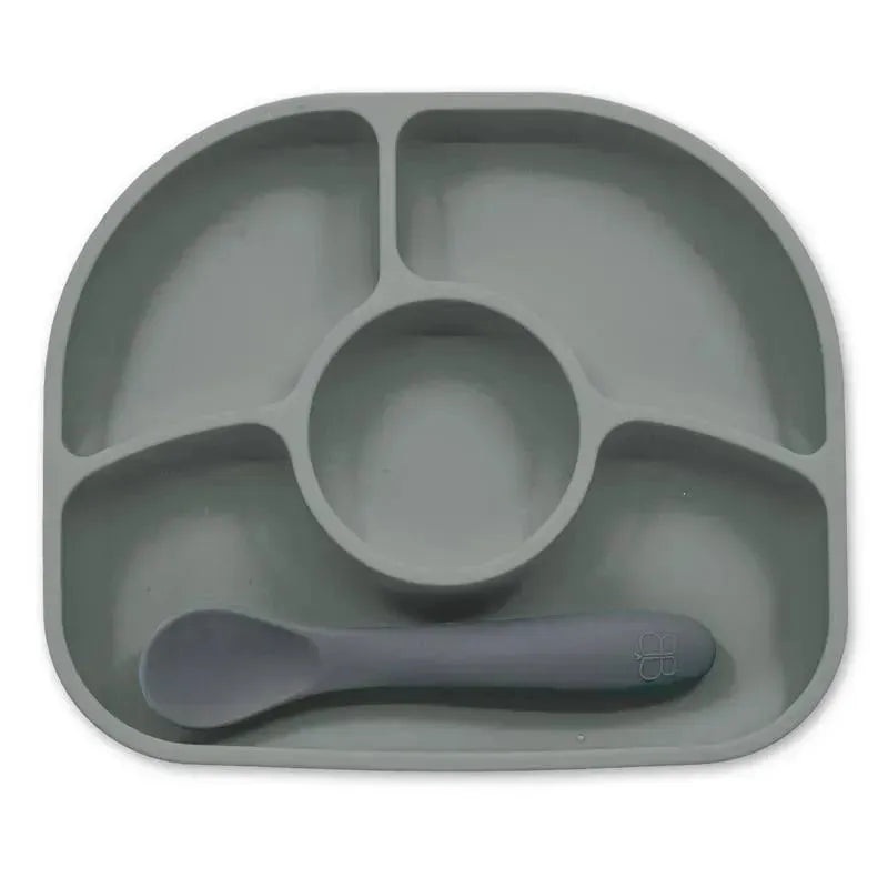 Bbluv – Ymi 4-Section Silicone Plate And Spoon, Grey