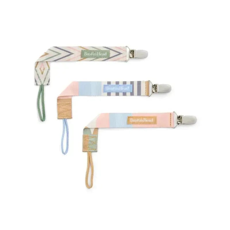 Booginhead – 3-Pack Pacifier Clips – Geometric Pinks