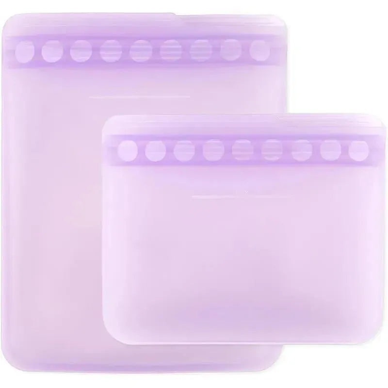 Bumkins – 2Pk Silicone Flat Reusable Bag, Lavender