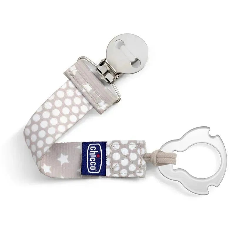 Chicco Universal Two-in-One Fashion Pacifier Clip – Grey