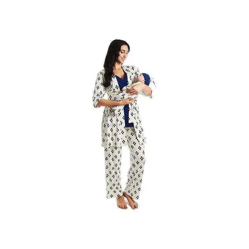 Everly Grey – 3Pk Analise Maternity & Nursing PJ Pant Set for Mom, Navy