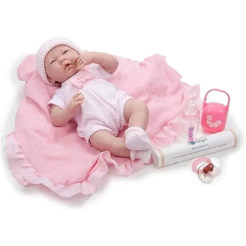 JC Toys – Newborn Soft Body Boutique Baby Doll, 15.5-Inch, Pink