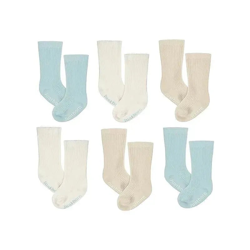 Just Born – 6Pk Novelty Rib Socks Baby Boy