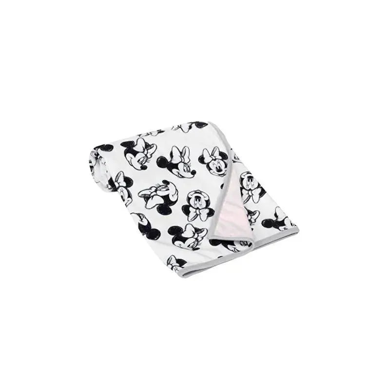 Lambs & Ivy Black & White Minnie Mouse Baby Blanket
