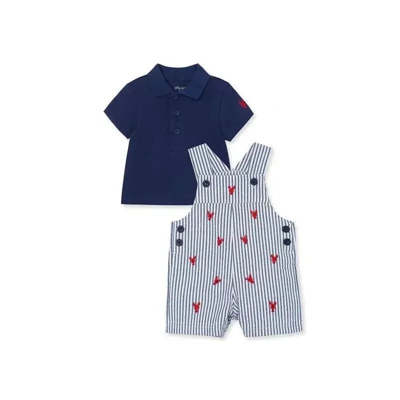 Little Me Lobster Shortall Set – Navy