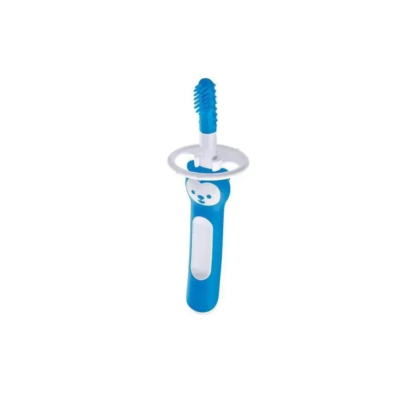 MAM 3+ Months Massaging Baby Toothbrush, Gum Cleaner and Massager – Blue