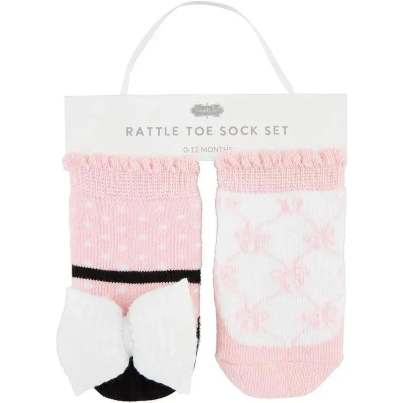 Mud Pie – Gingham Rattle Toe Sock Set