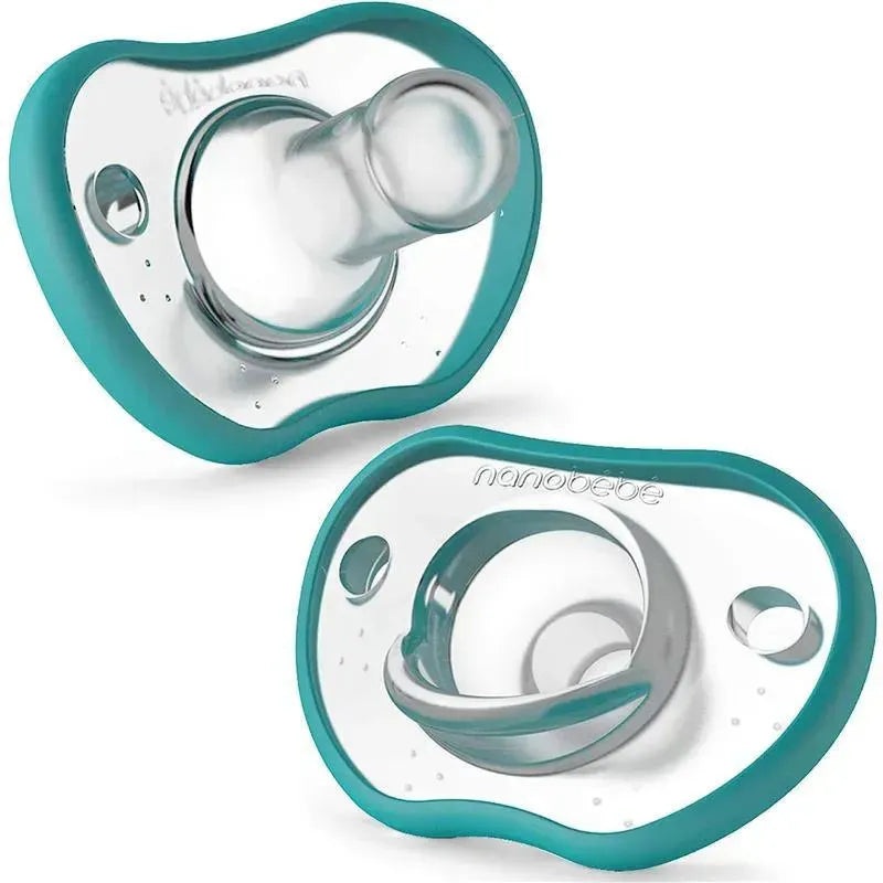 NanoBebe 2-Pack Flexy Pacifiers, Teal