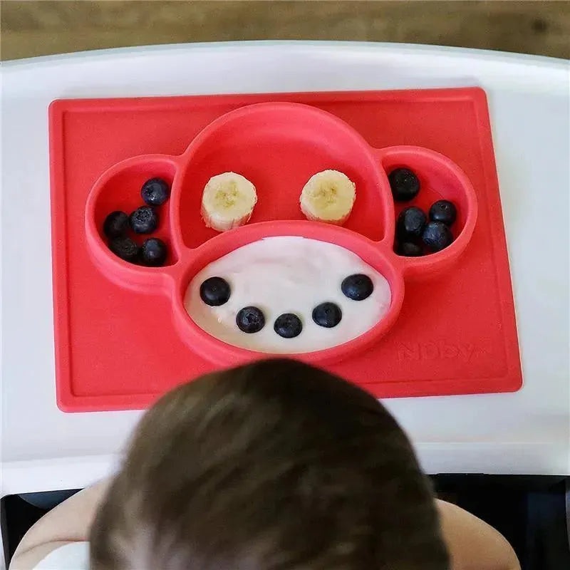 Nuby – Sure Grip Mini Silicone Placemat, Red Monkey