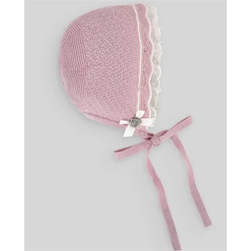 Paz Rodriguez – Baby Girl Knit Newborn Bonnet, Magnolia