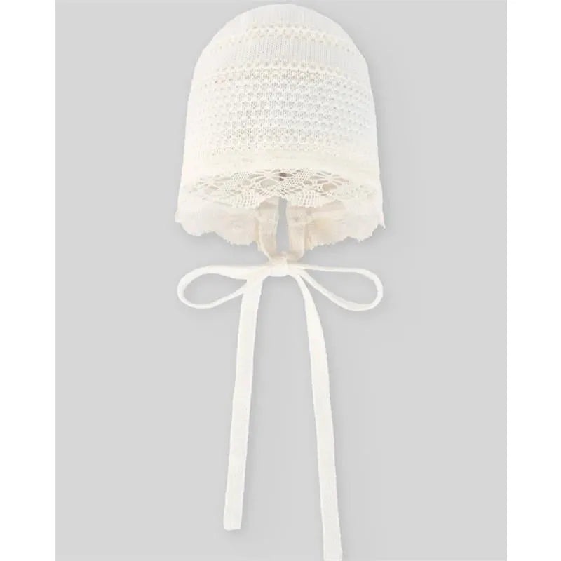 Paz Rodriguez – Knit Newborn Bonnet Paz, Cream/Beige