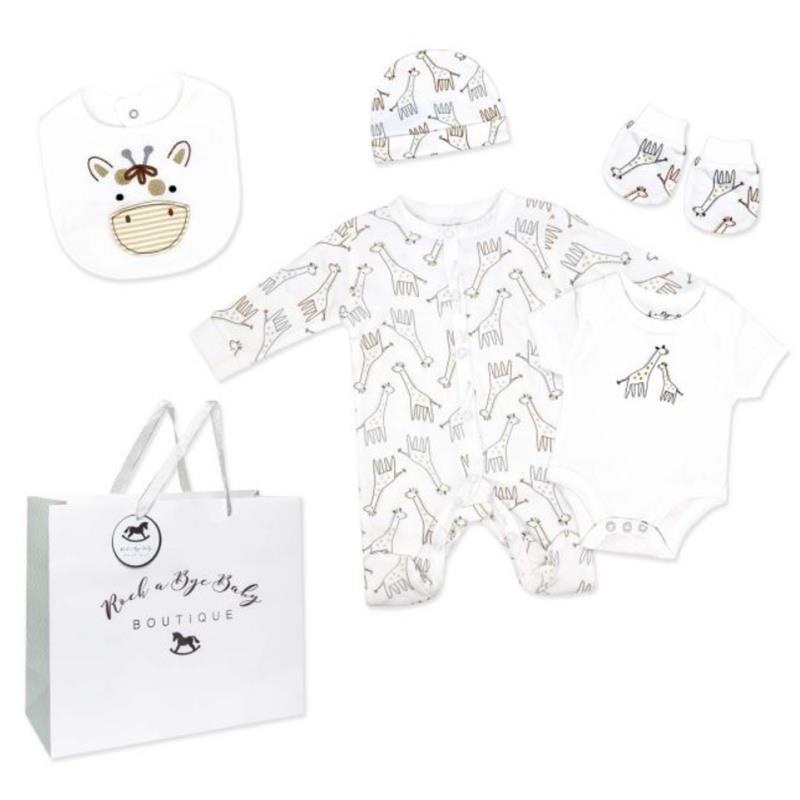 Rose Textiles – 5Pk Baby Neutral Mesh Bag Set, Giraffe