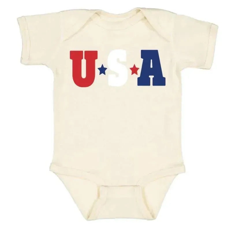 Sweet Wink – 4Th Of July Baby Bodysuit Usa Multi Short Sleeve Bodysuit