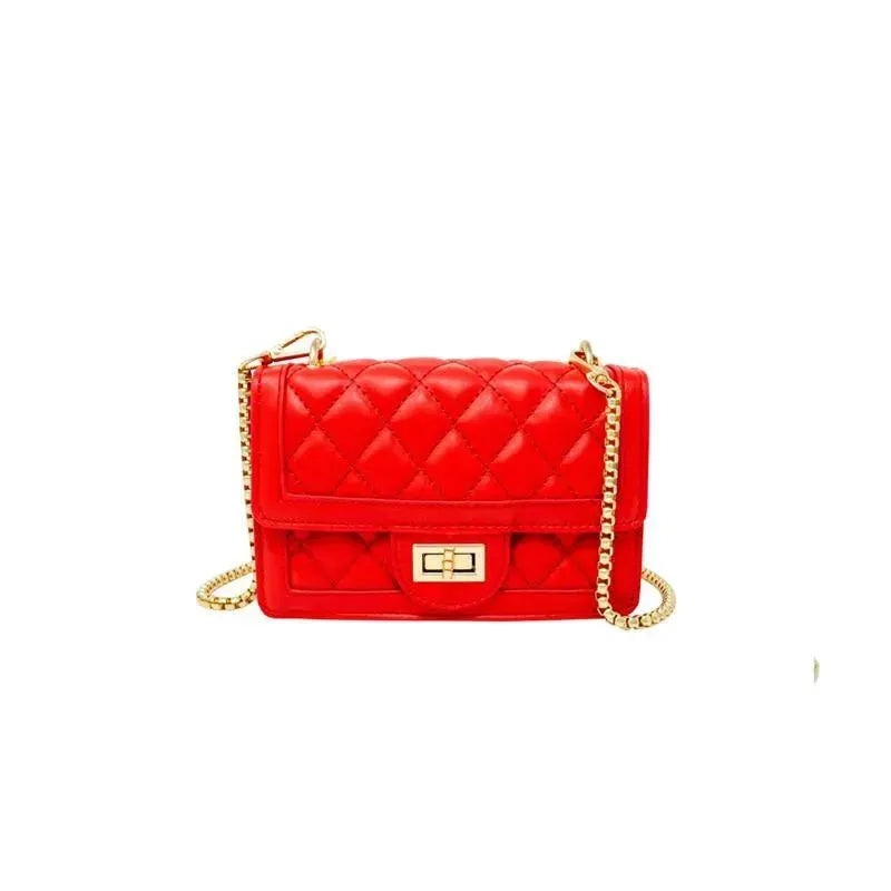 Tiny Treats – Classic Quilted Large Flap Handbag, Red