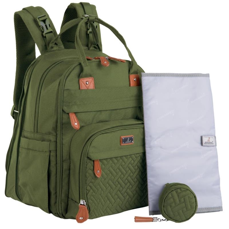BabbleRoo – Travel Essentials Baby Bag Tote with Changing Pad, Forest Green