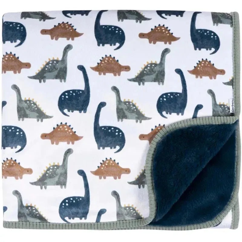 Gerber Bedding – 1Pk 2Ply Plush Blanket, Dino Time